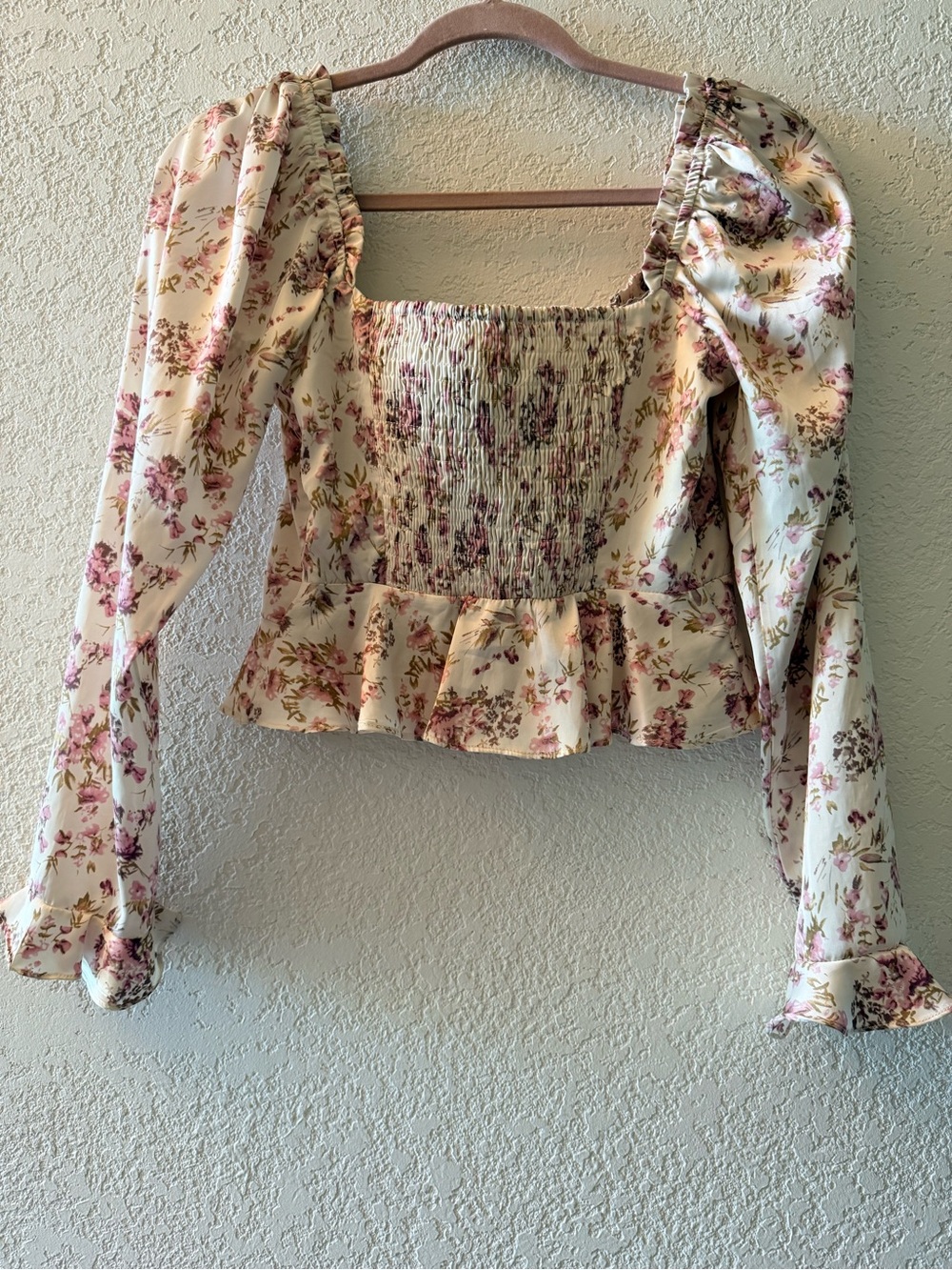 ASTR The Label Floral Sweatheart Neck Underwire Ruffle Ruched Satin Top Sz M - Picture 5 of 11